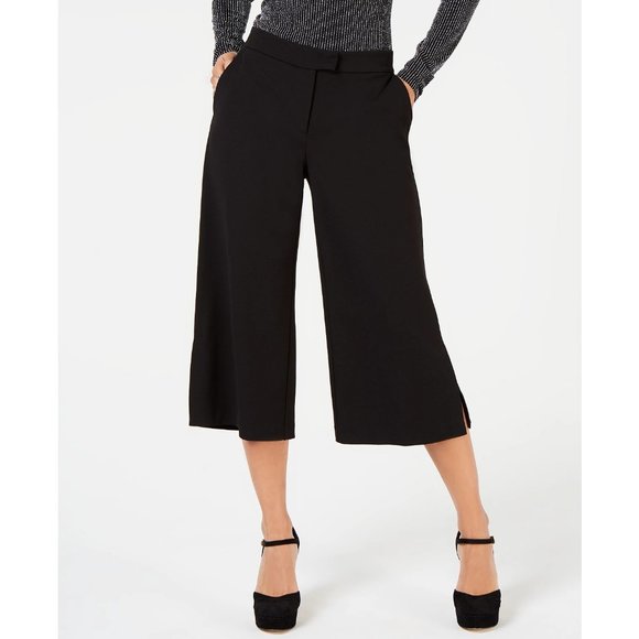 NWT Womens Size XXS Nordstrom MICHAEL Michael Kors Black Wide Leg Cropped Pants. - Picture 1 of 3